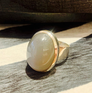 White Moonstone Ring